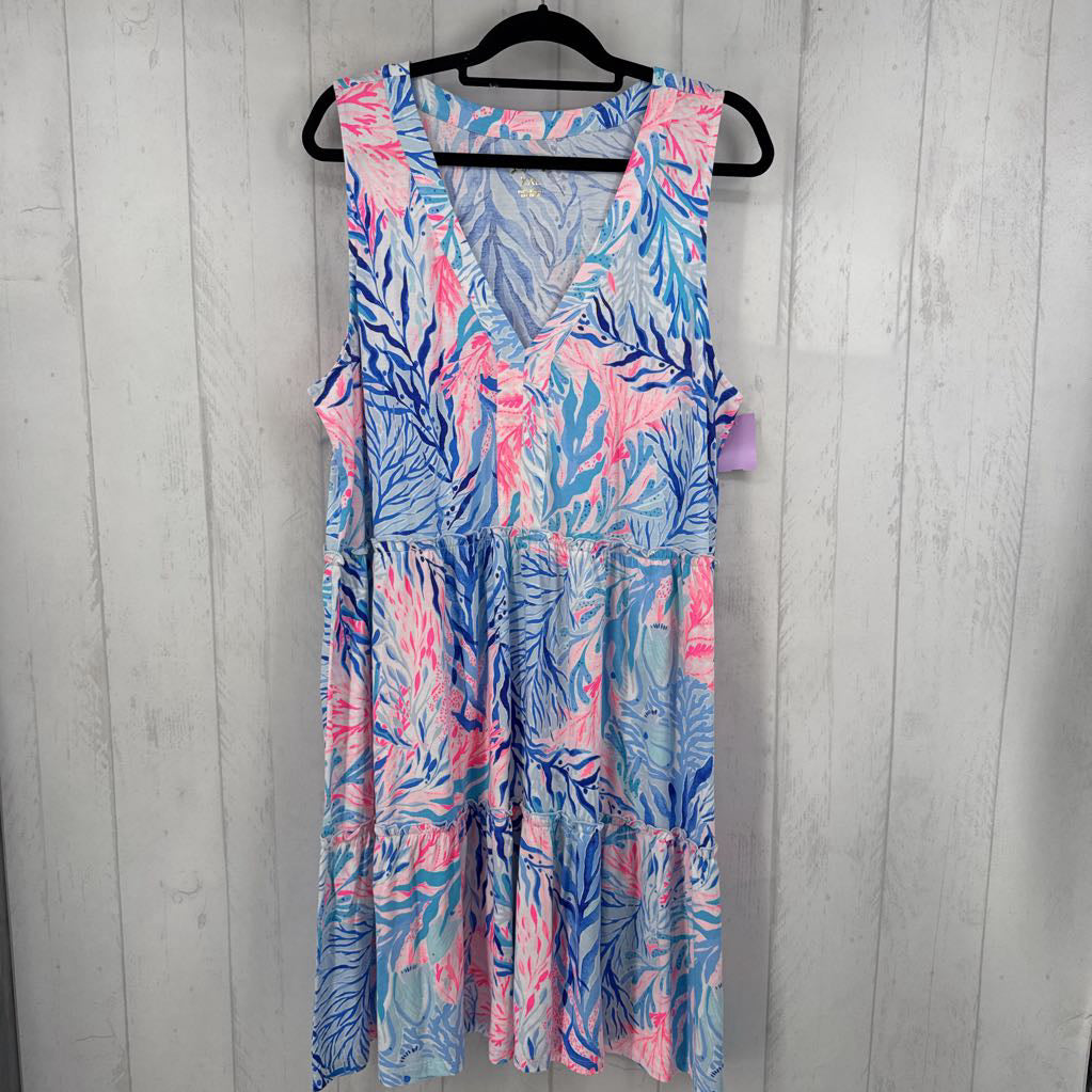 R118 XXL colorful v-neck slvls dress