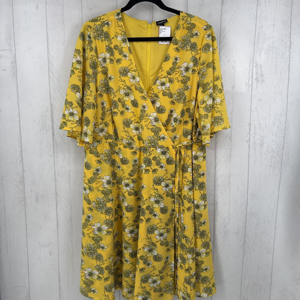 22 flo print crossover flutter slv dress