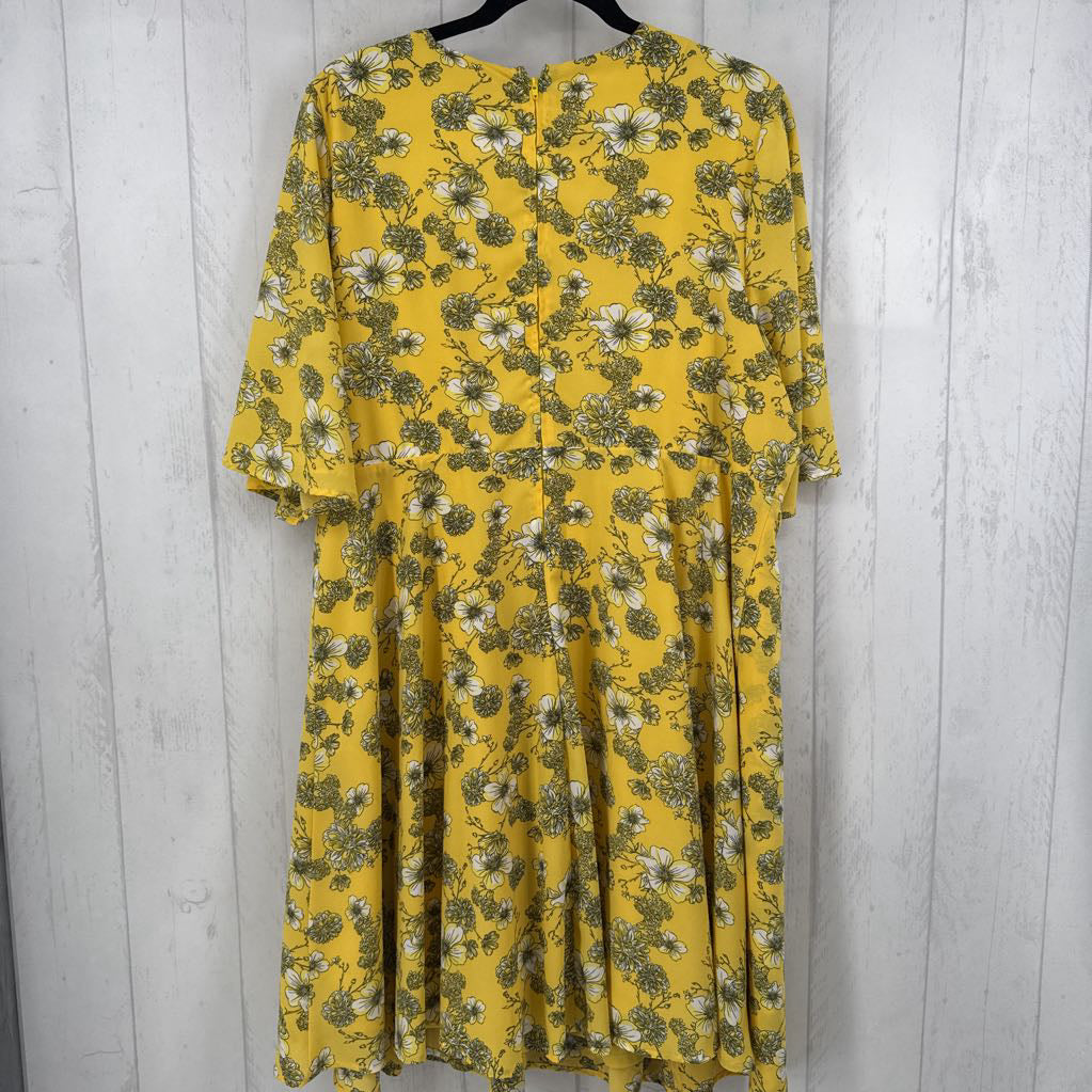 22 flo print crossover flutter slv dress
