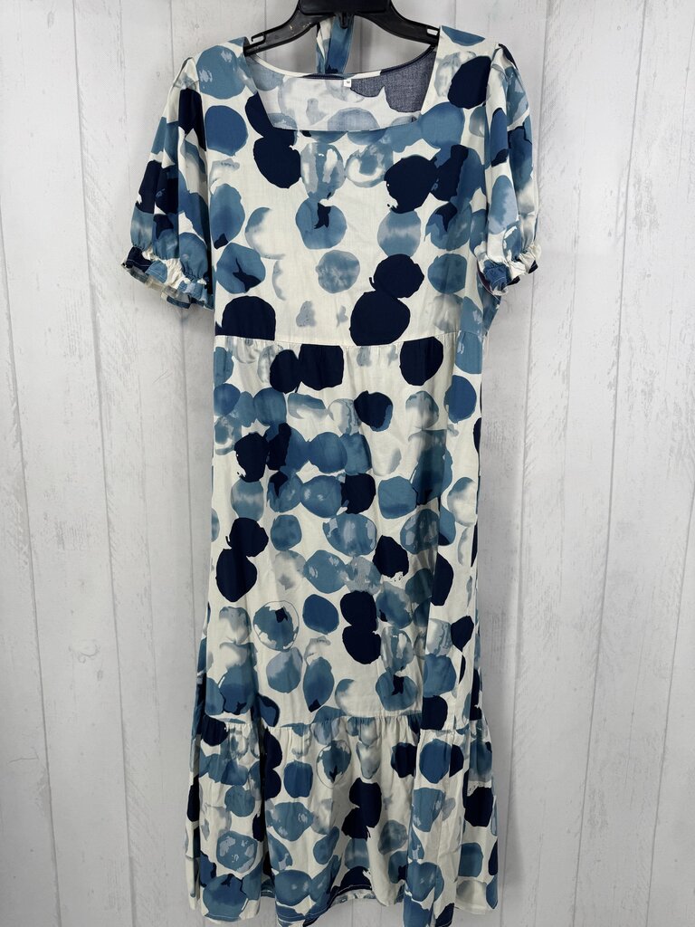 M printed belted s/s dress
