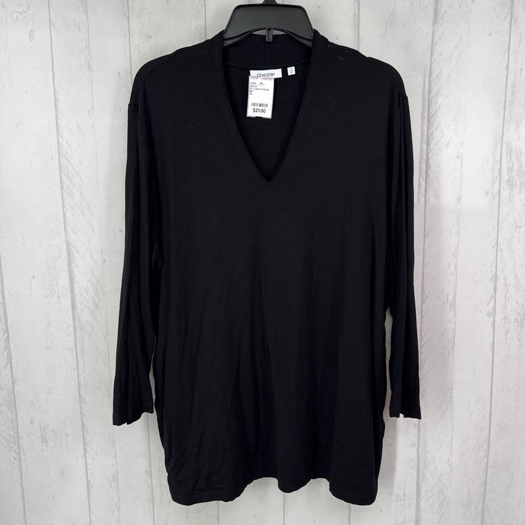 XL v-neck 3/4 slv top