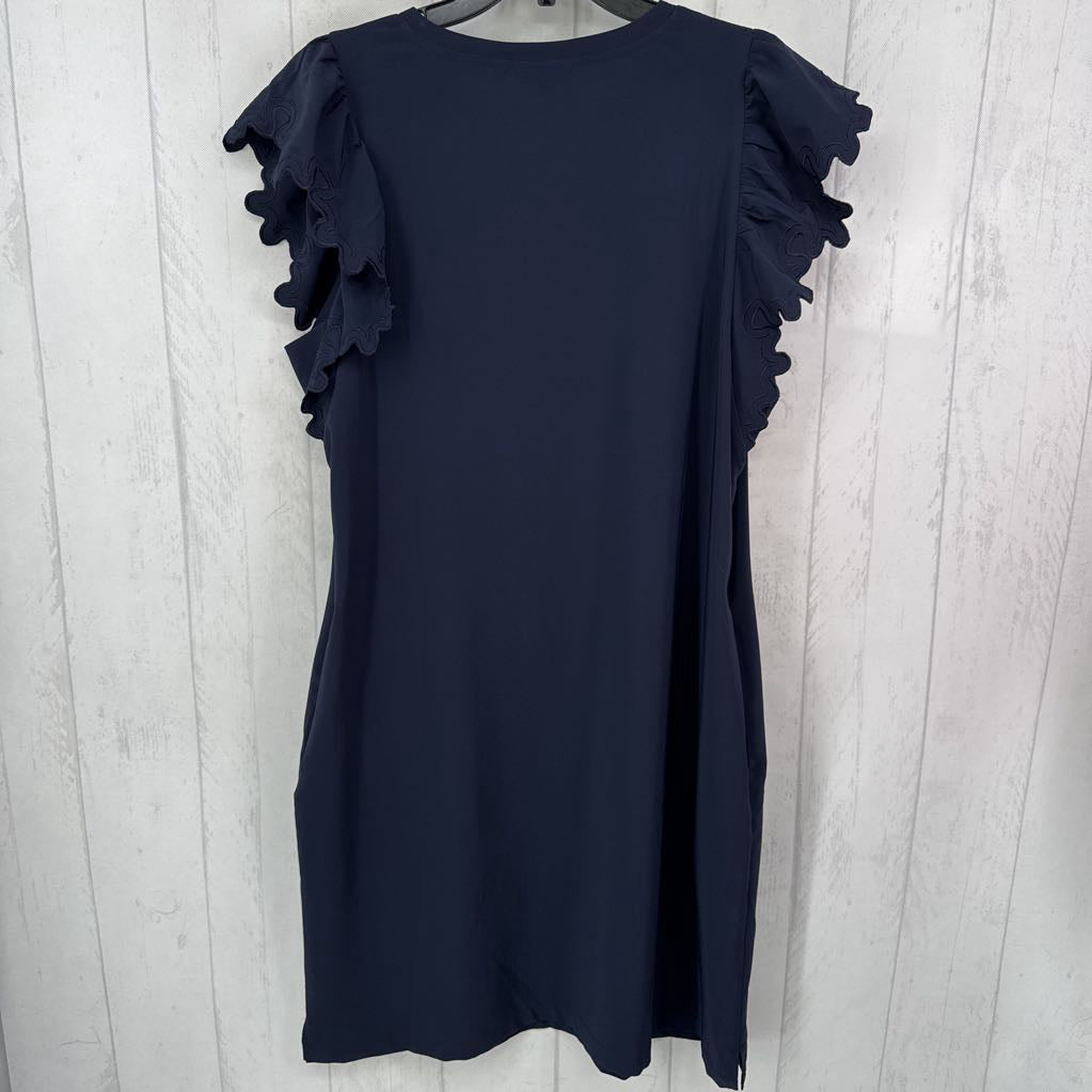 12 split neck ruffled slv dress
