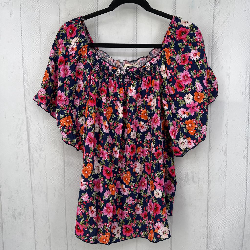 1X flo print flowy s/s top