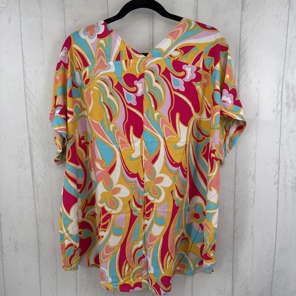 R40 1X colorful v-neck s/s top