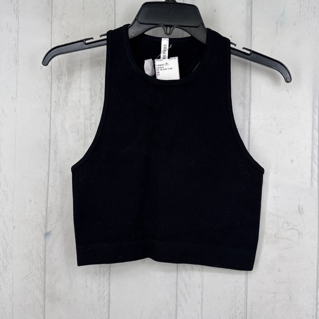 2X rib knit crop tank
