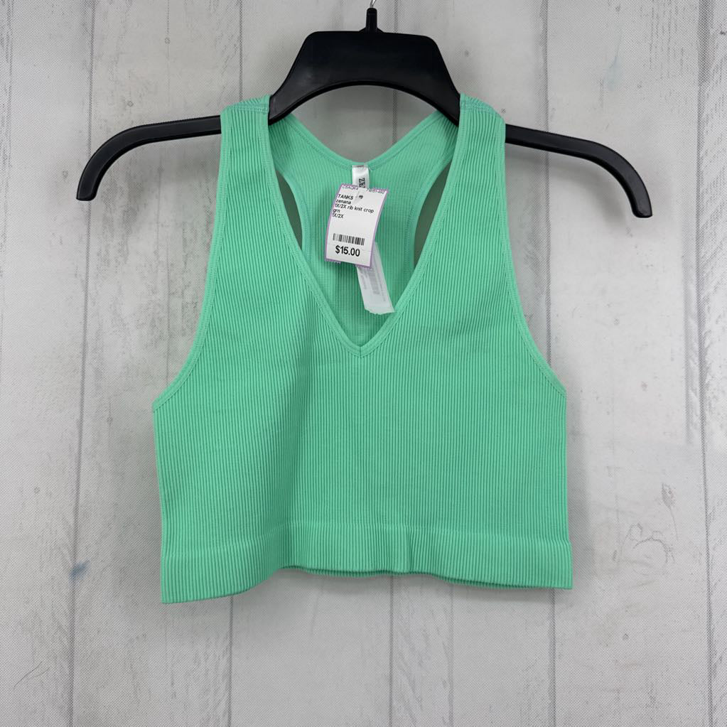 1X/2X rib knit crop tank