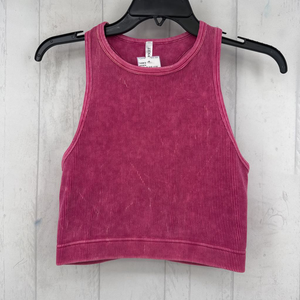 1X/2X rib knit crop tank
