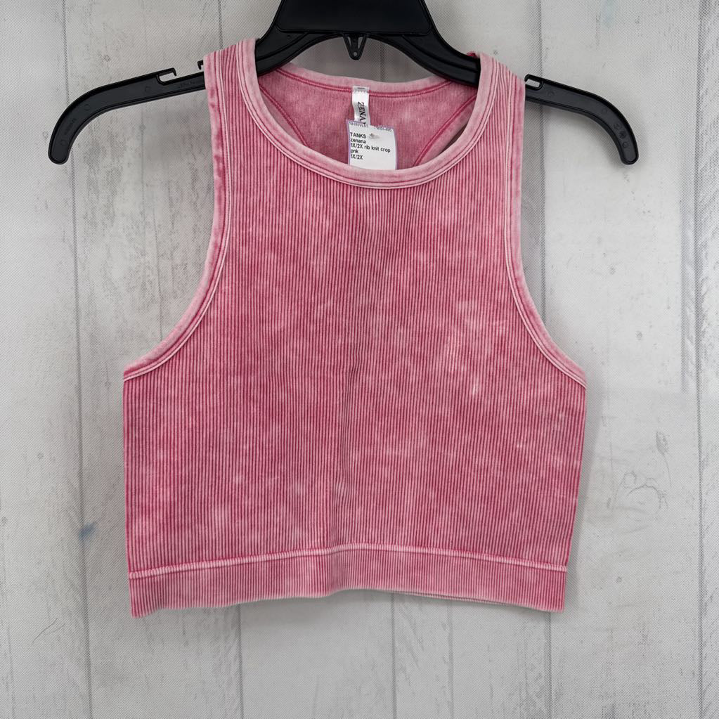 1X/2X rib knit crop tank