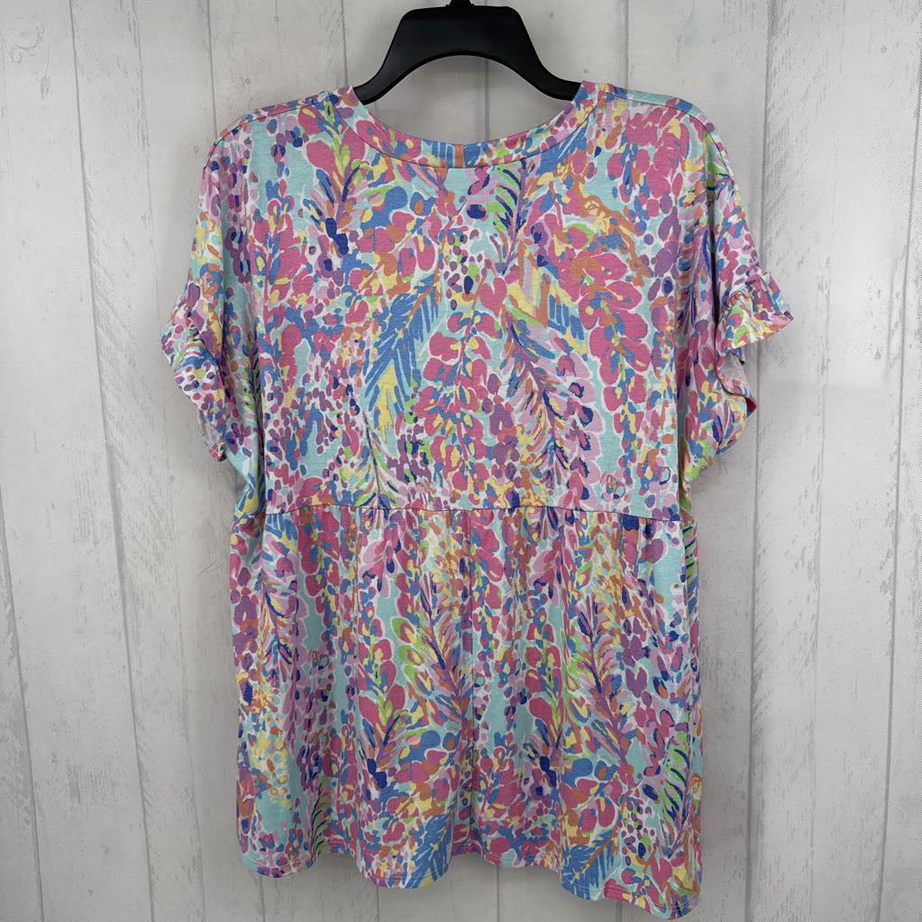 1X colorful s/s babydoll top