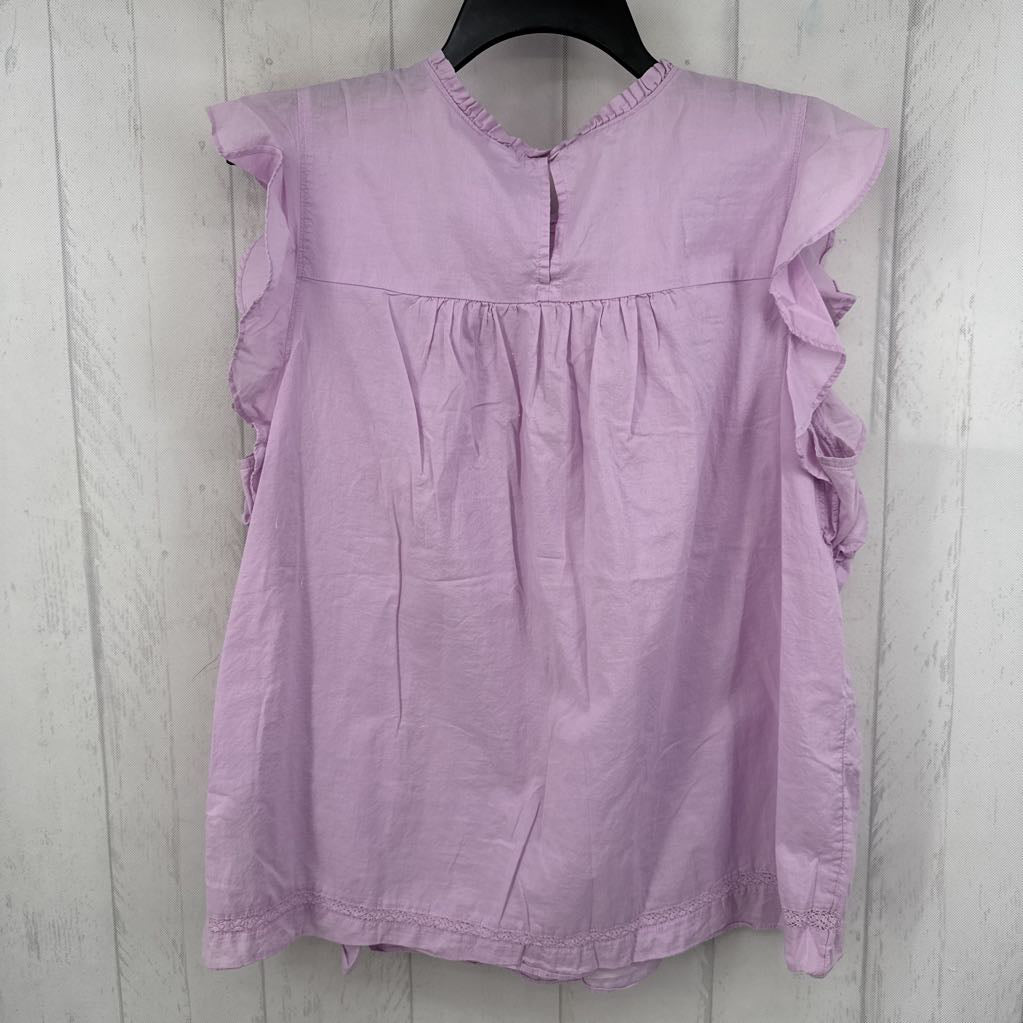 XL smocked flutter slv top