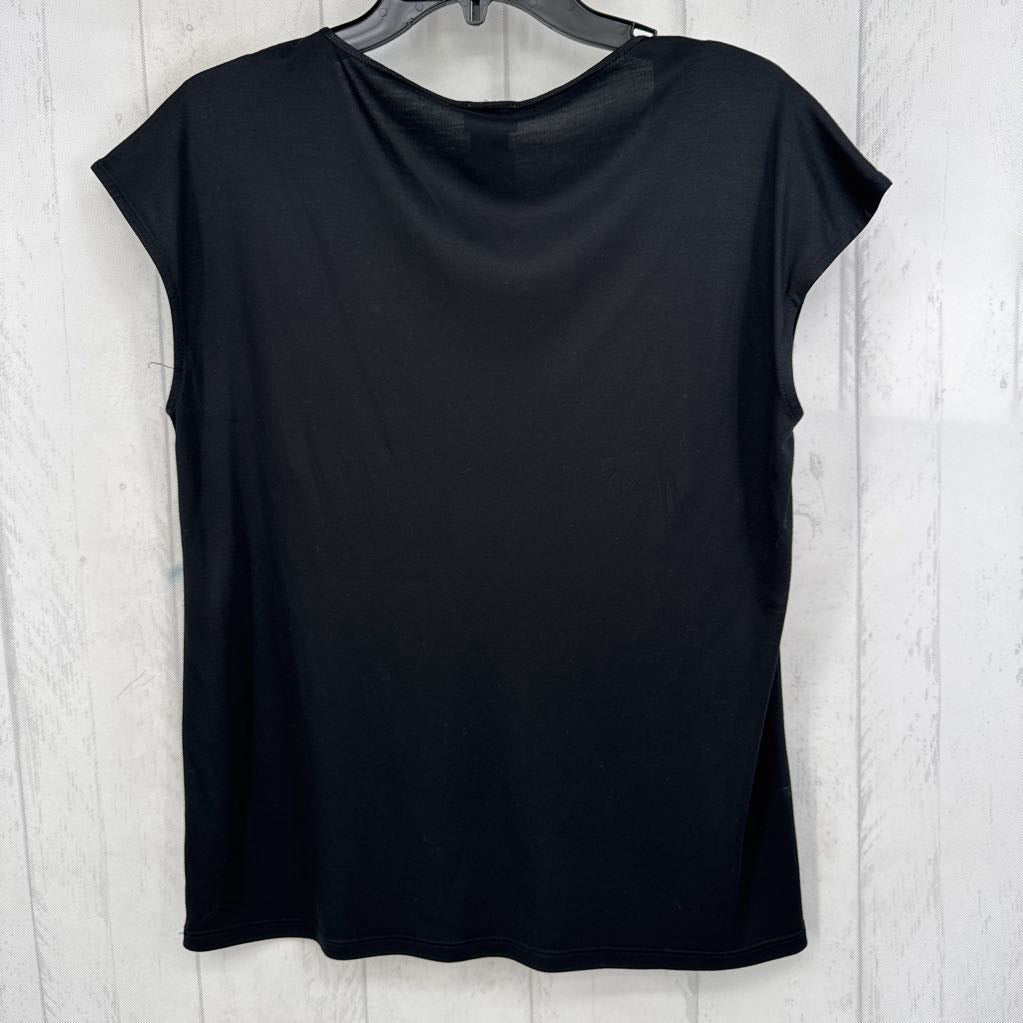 S round neck cap slv top