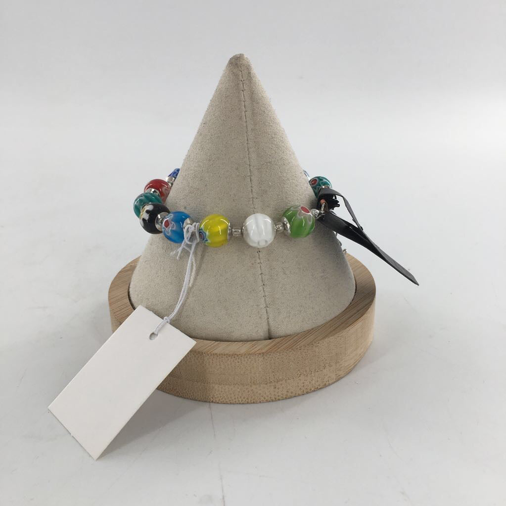 colorful beaded bracelet & earring set