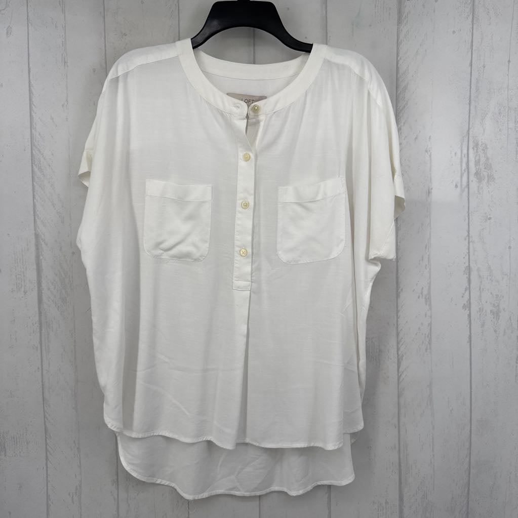 M 1/2 button down s/s top