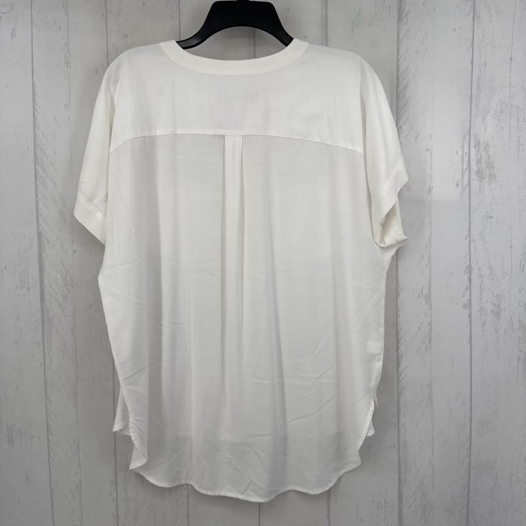 M 1/2 button down s/s top