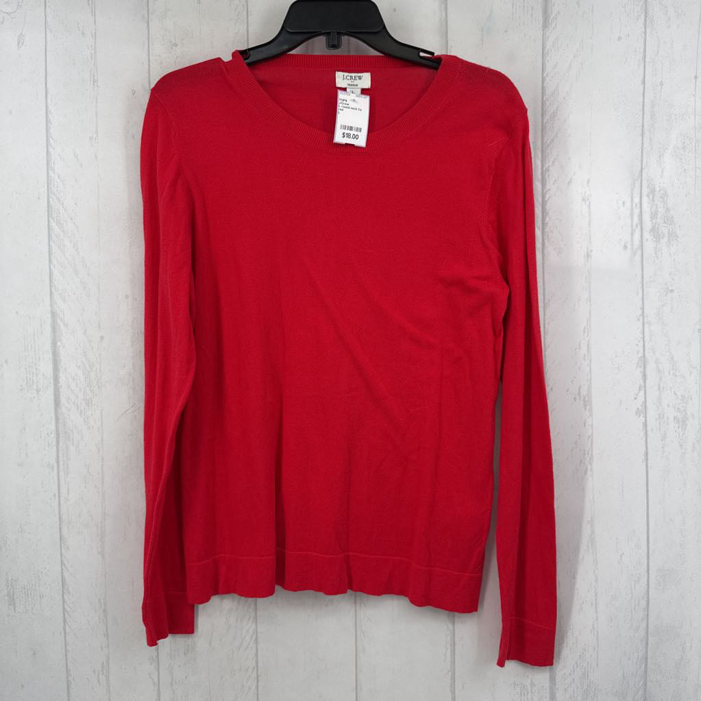 L round neck l/s knit top