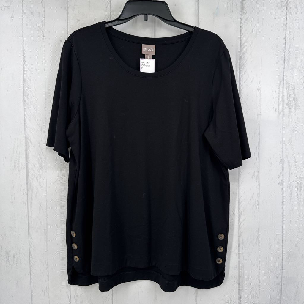 XL round neck elbow slv tee