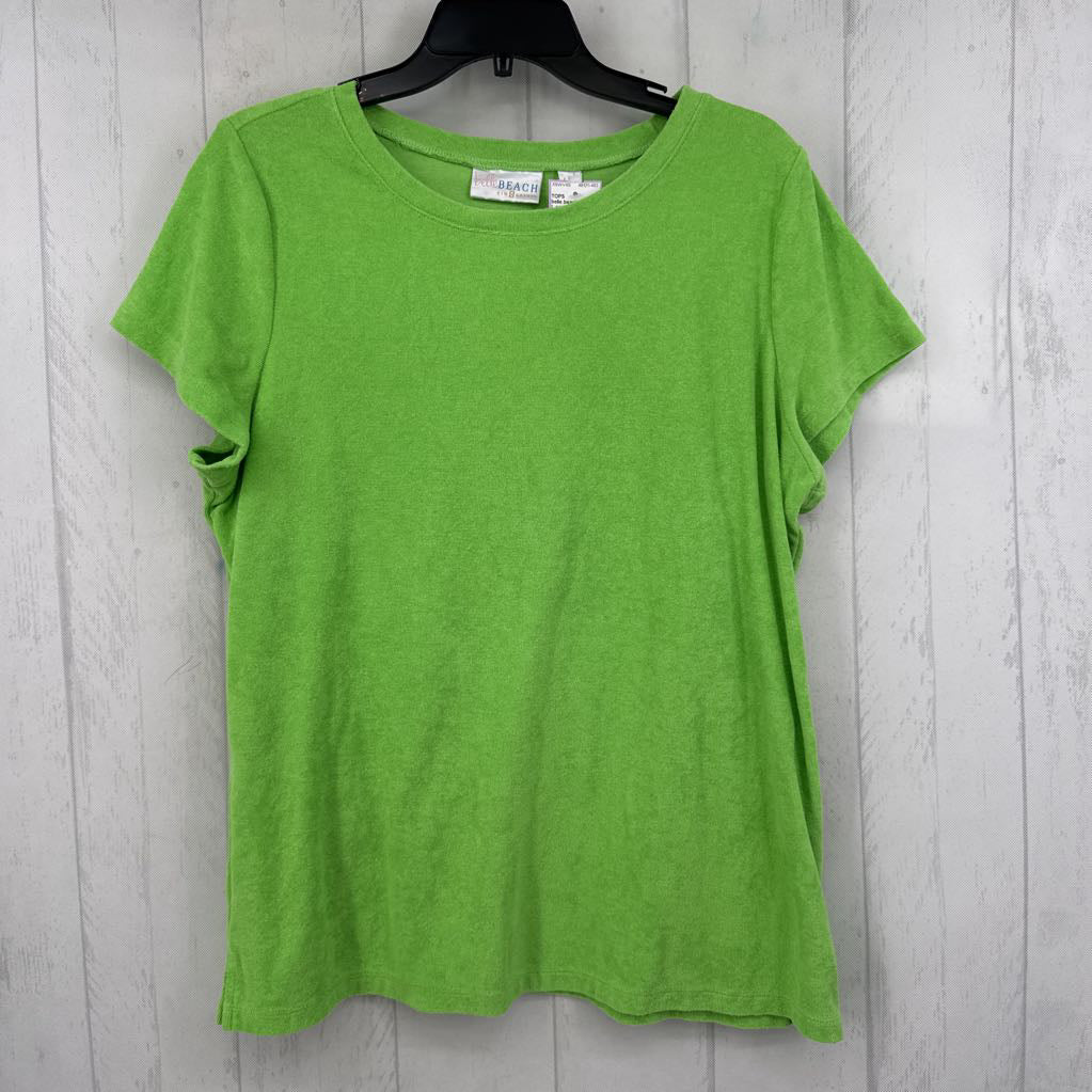 L round neck terry cloth s/s top