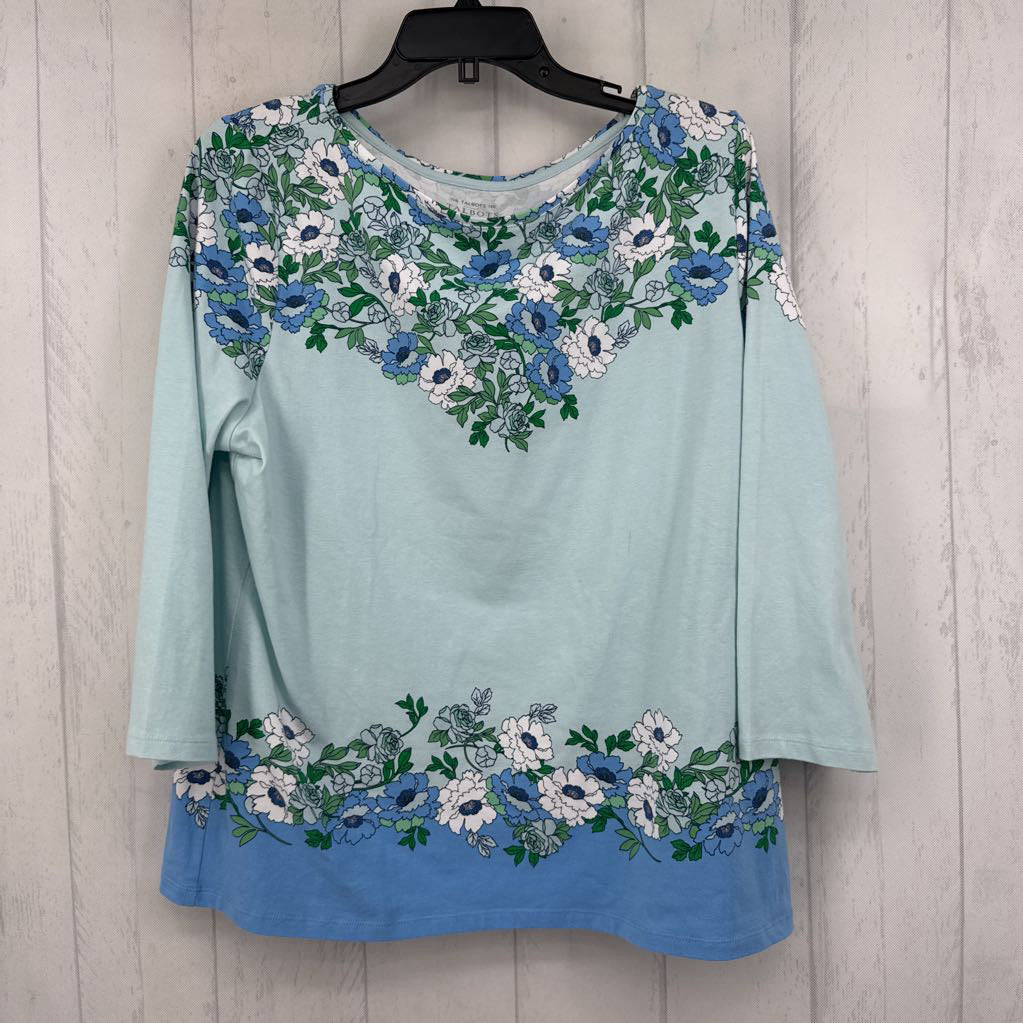 XL flo print 3/4 slv tee