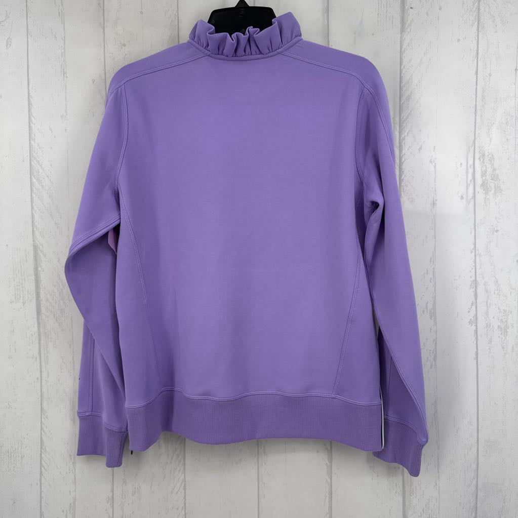 L ruffled neck sweatshirt