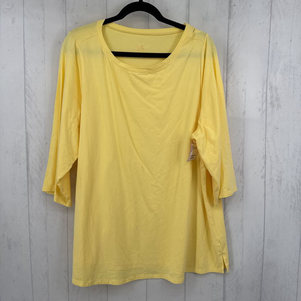 2X round neck 3/4 slv tee