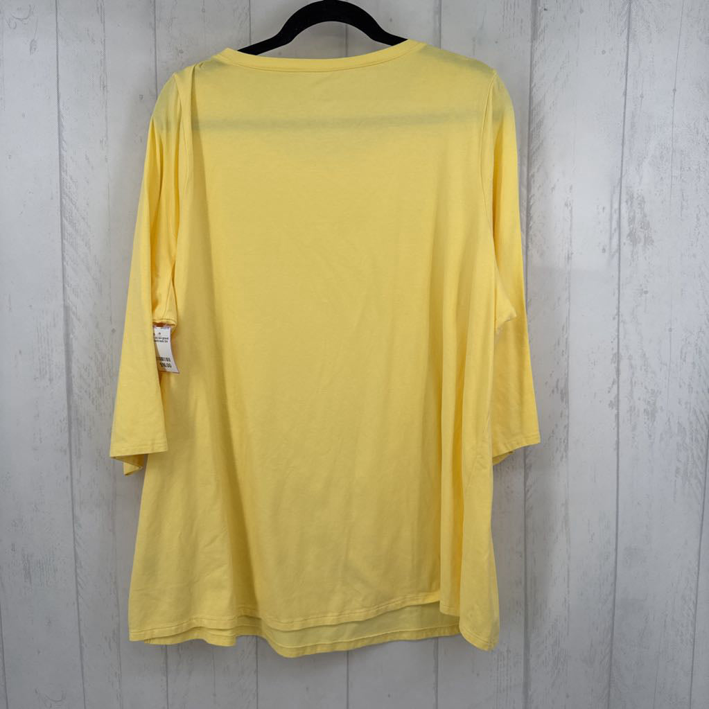 2X round neck 3/4 slv tee