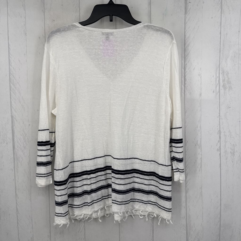 Lp striped v-neck 3/4 slv top