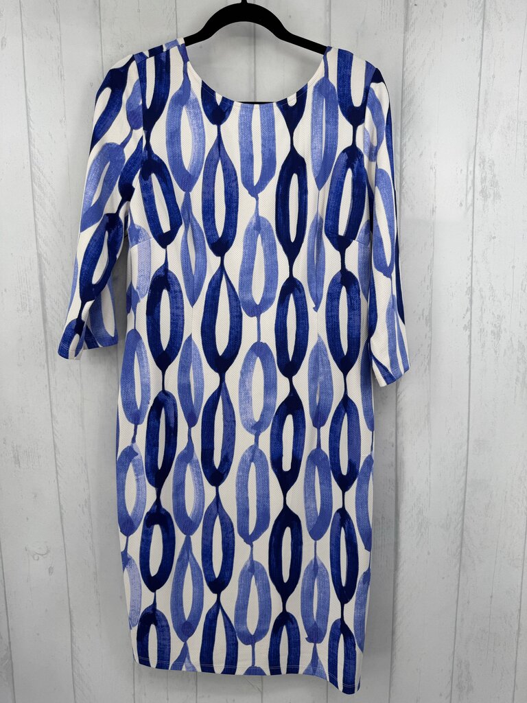 14 textured print 3/4 slv dress