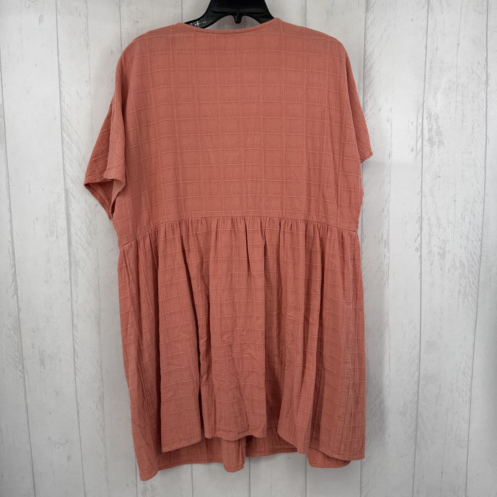XL textured button down s/s dress