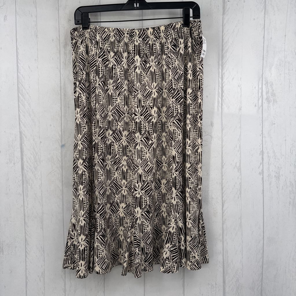 L printed flounce skirt