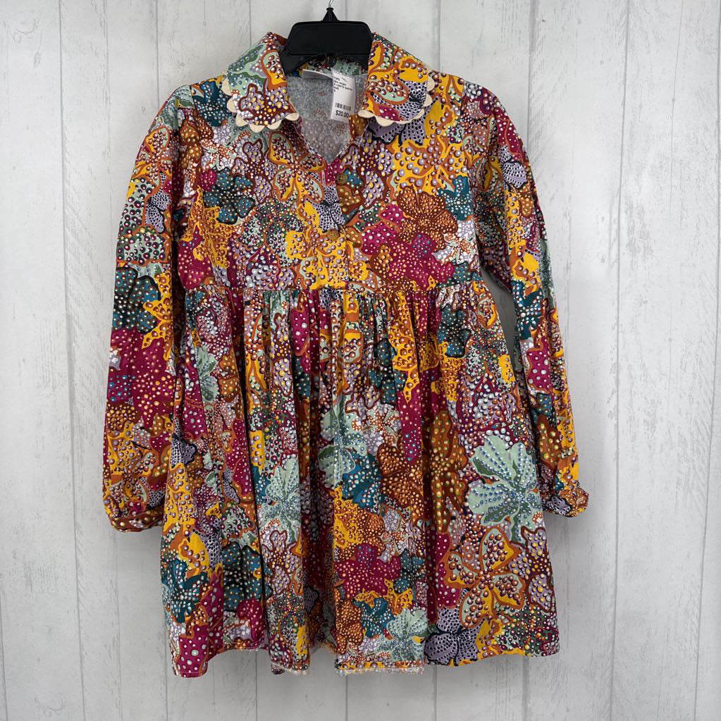 S colorful quarter button l/s babydoll top