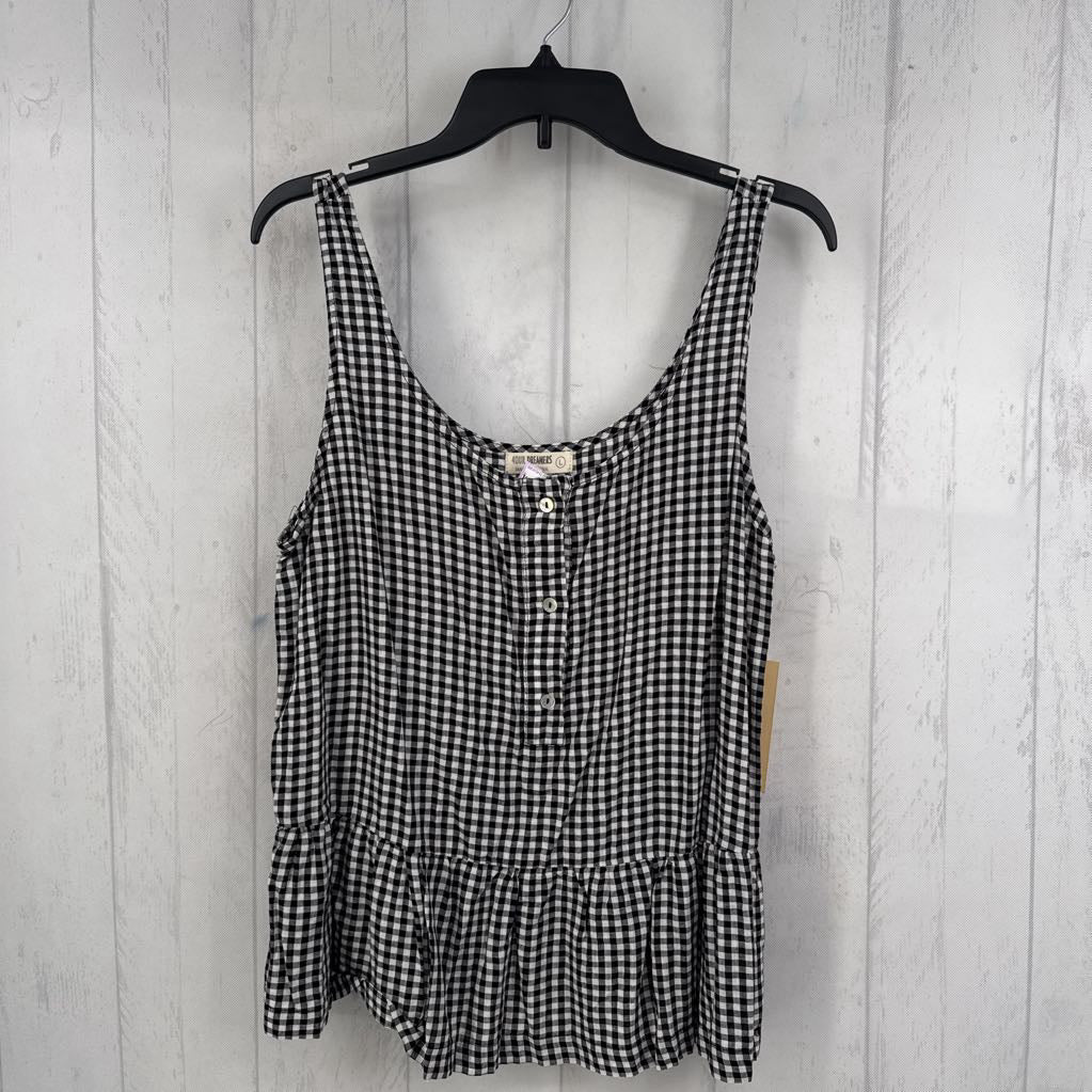 L gingham print tank