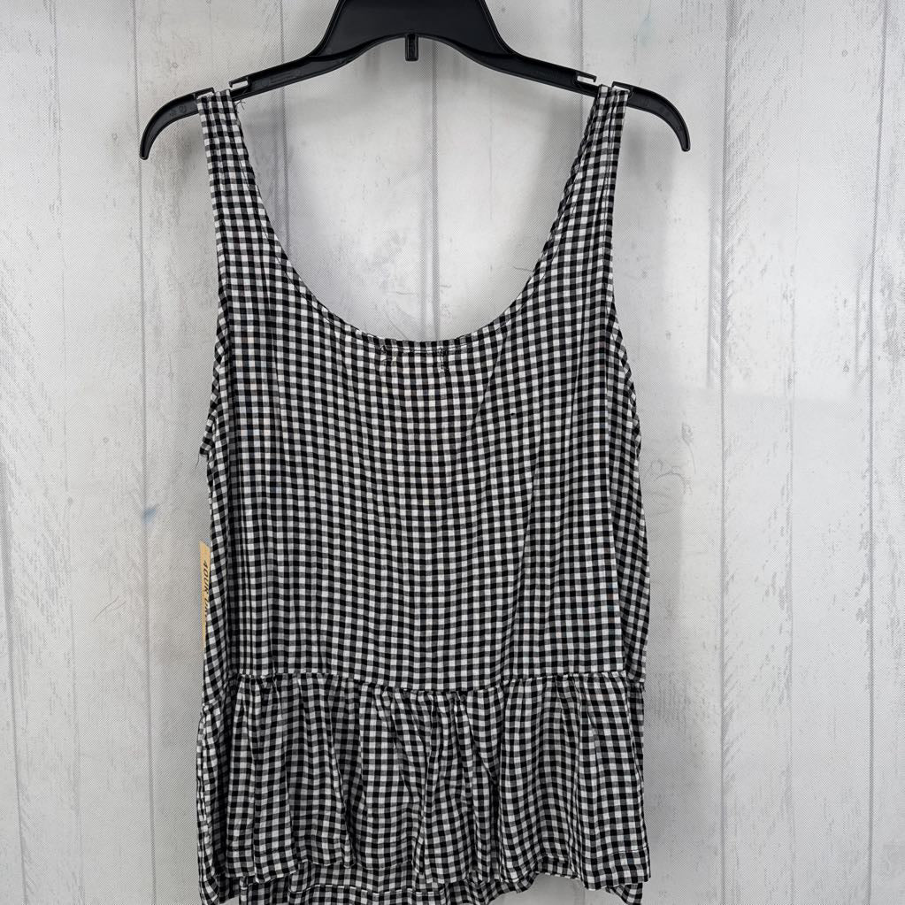 L gingham print tank
