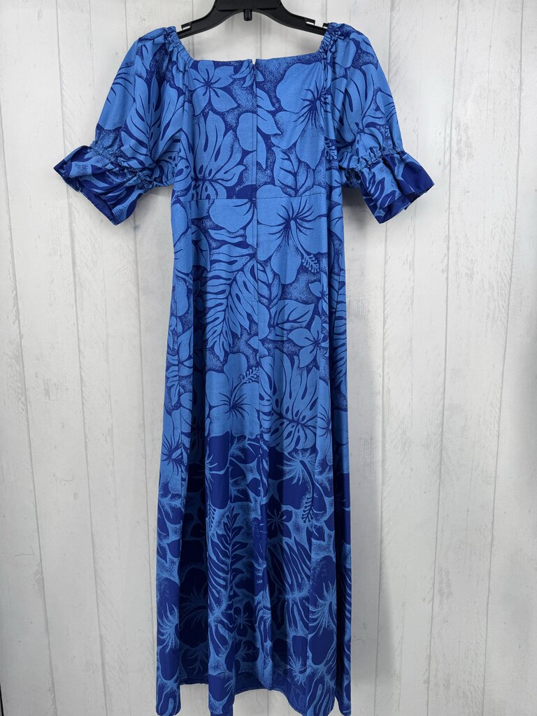 L flo print elbow slv maxi dress