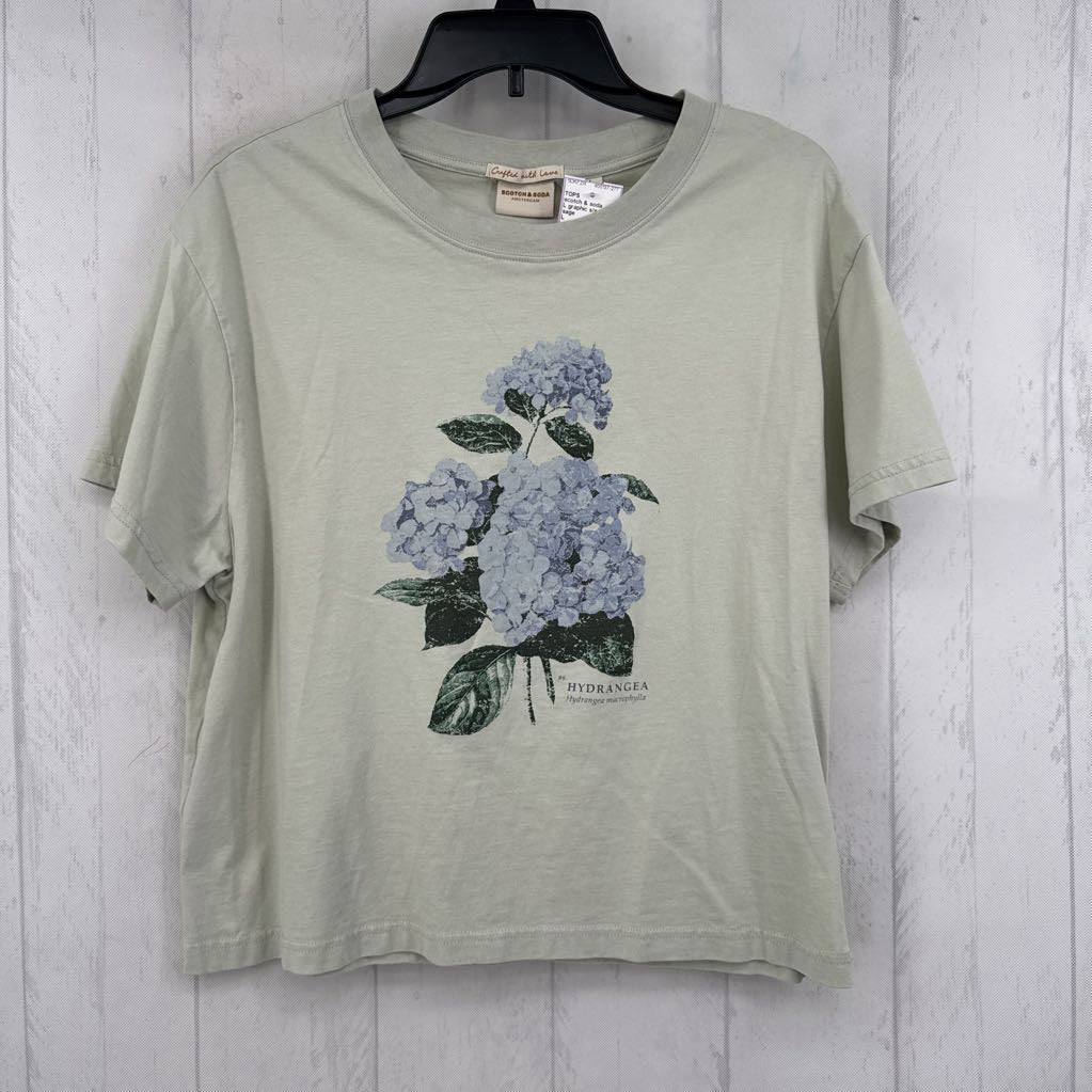 L graphic s/s tee-hydrangea