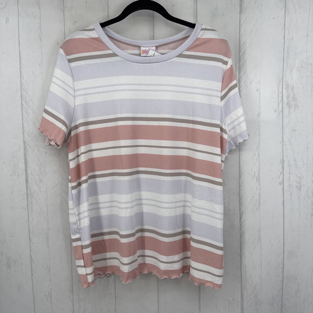 3XL ribbed striped s/s tee