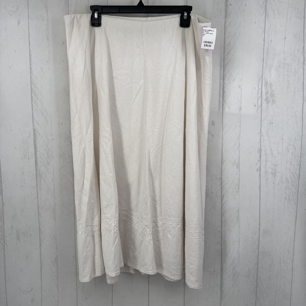 1X pull-on linen blend skirt