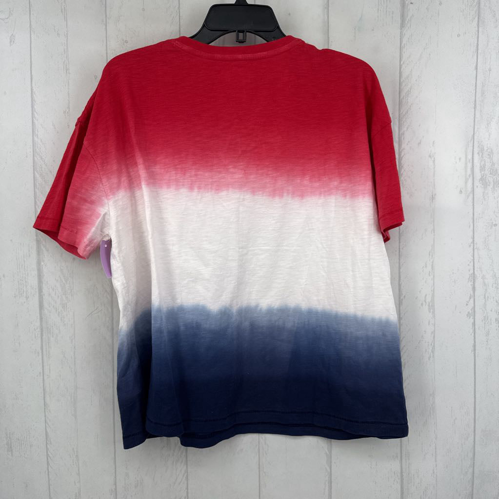 L tie-dye v-neck s/s tee