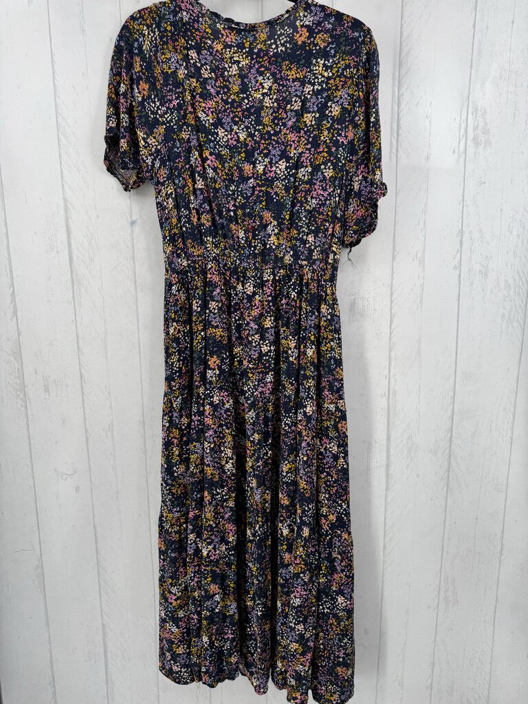 1X flo print tassel tie s/s dress