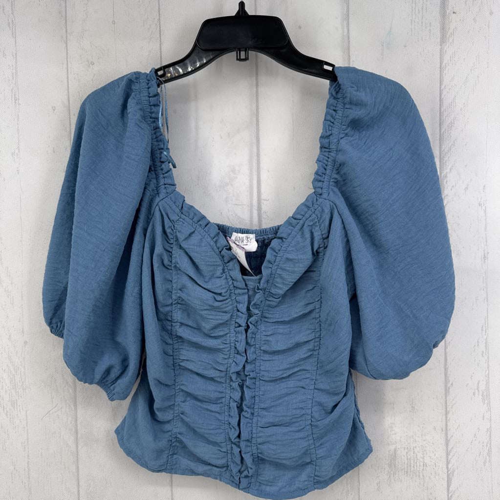 M ruched s/s cropped top