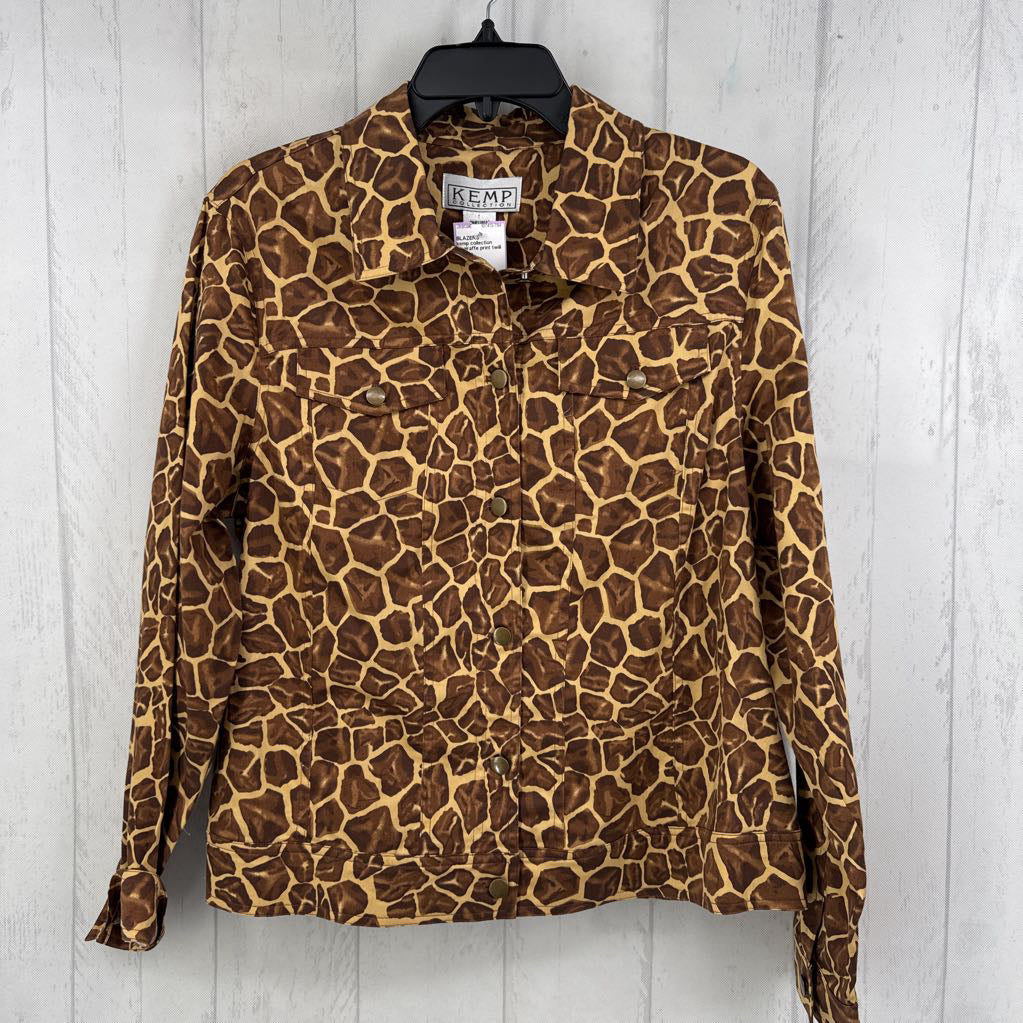 14 giraffe print twill jacket