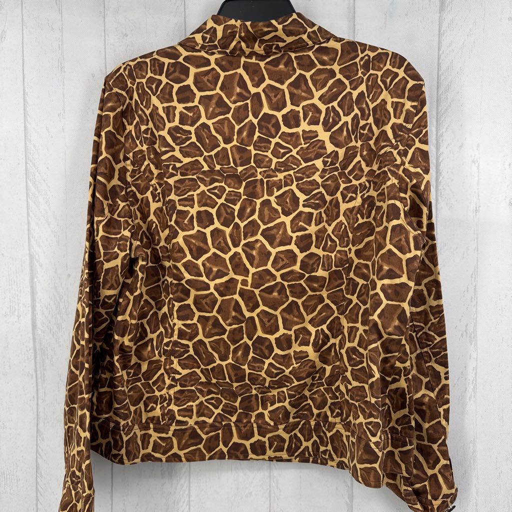 14 giraffe print twill jacket