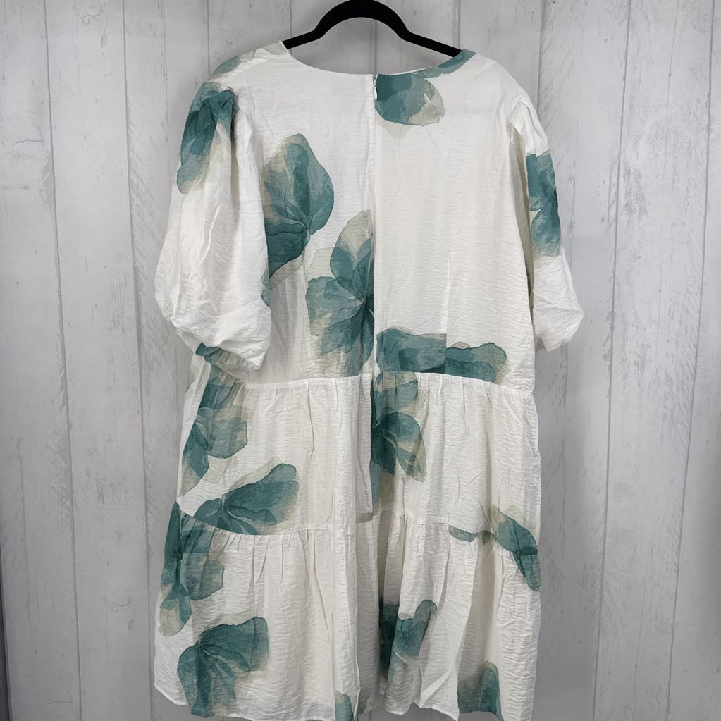 2X textured v-neck s/s dress