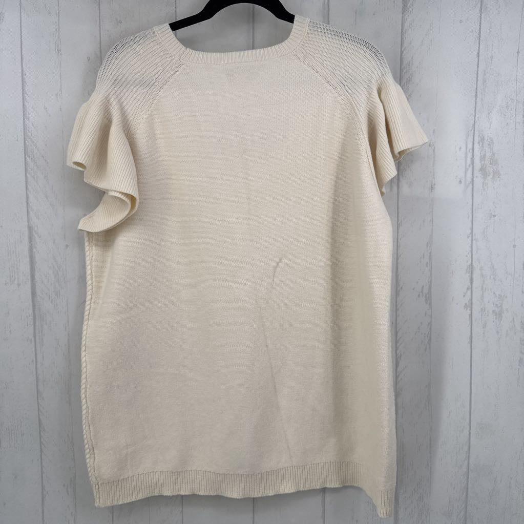 XXL crochet flutter slv sweater