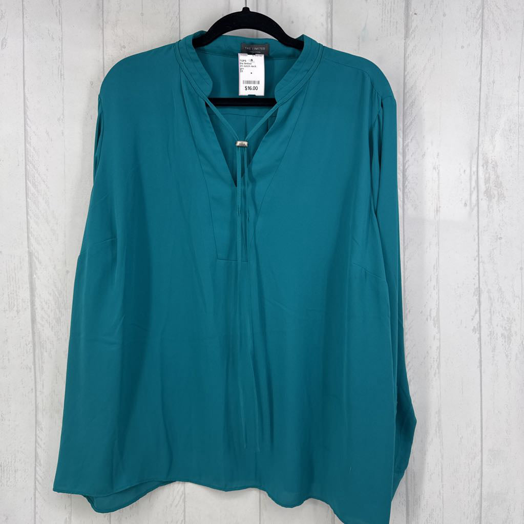 2X notch neck silver hardware l/s top