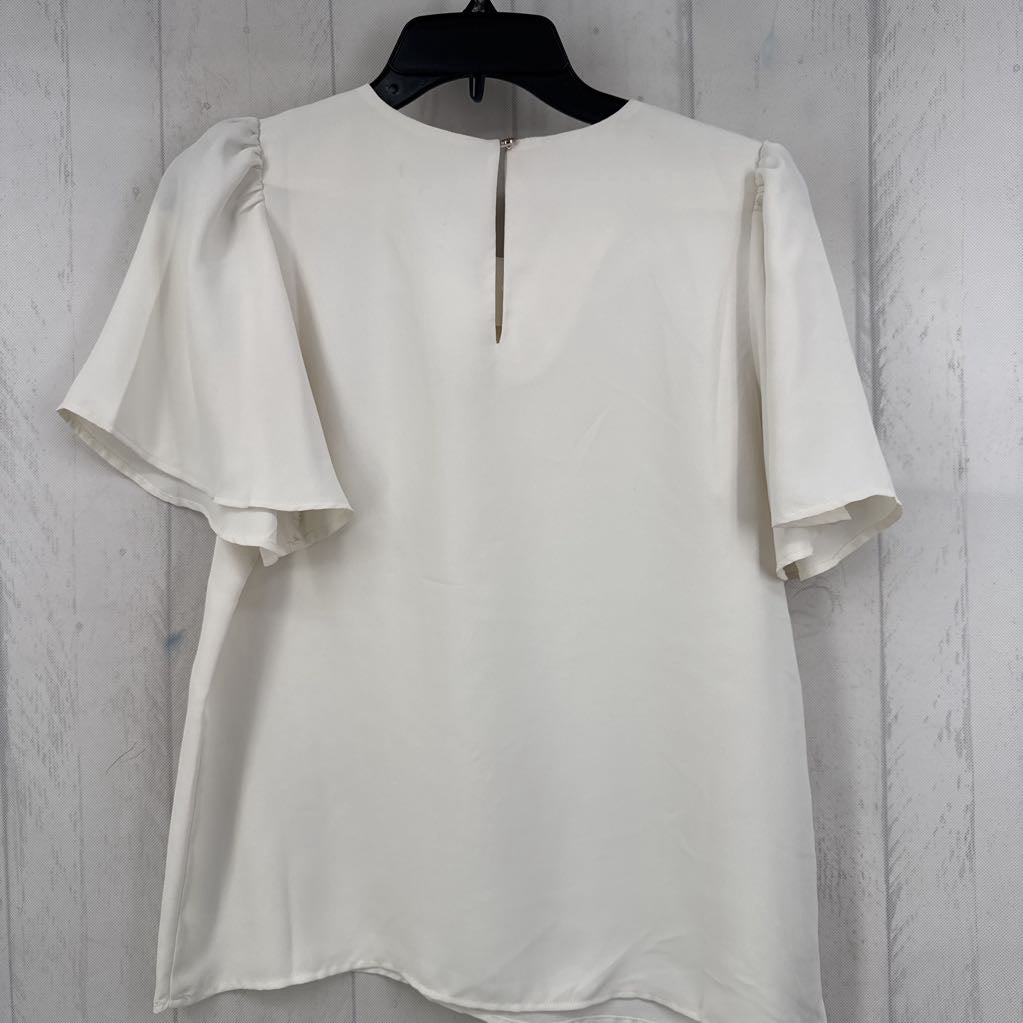 Sp round neck flutter slv top s/s