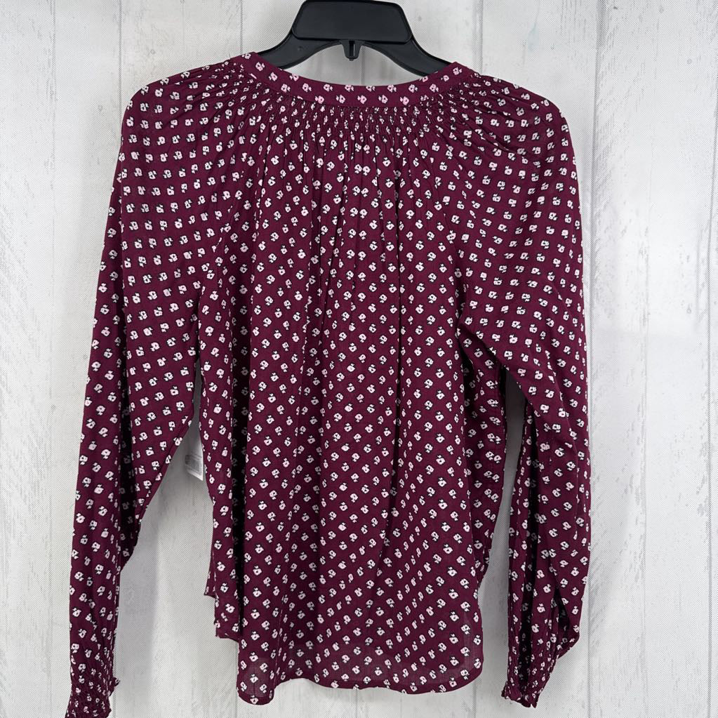 Mp flo print split neck l/s top