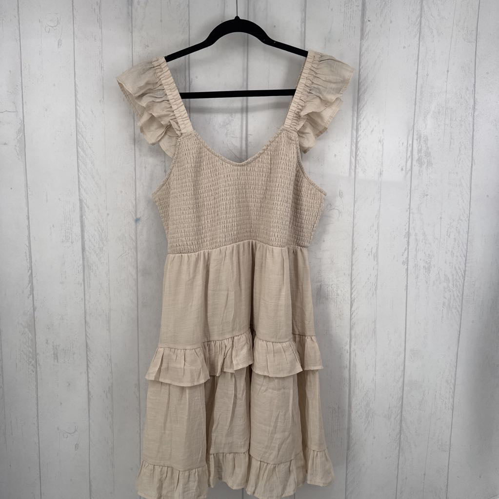 1X smocked tiered sundress