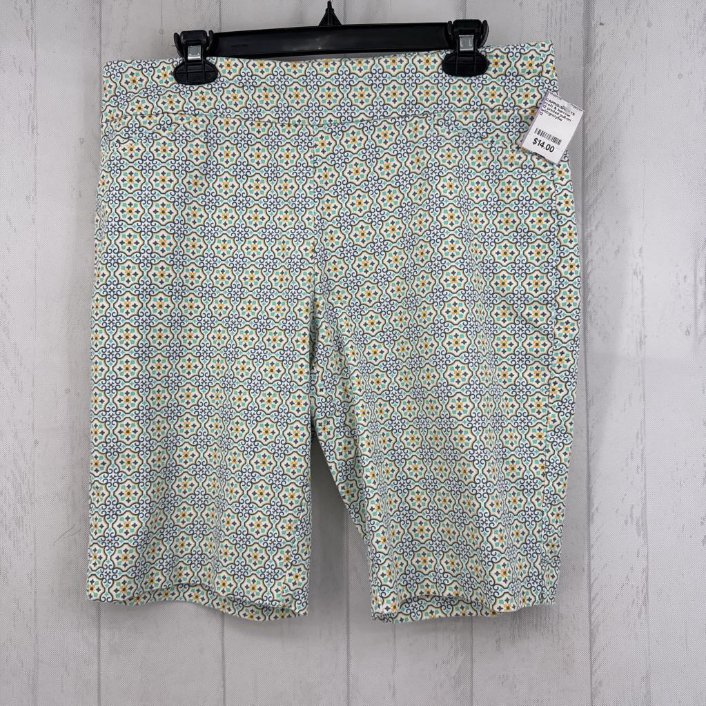12 printed pull-on twill bermuda shorts