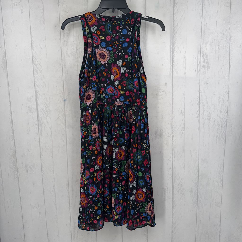 S flo print tiered slvls dress