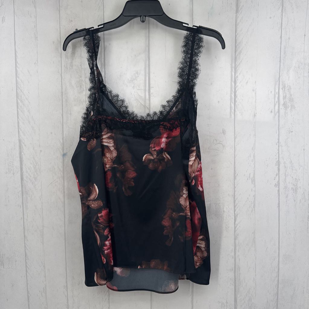 R75 XL lace trim flo print tank